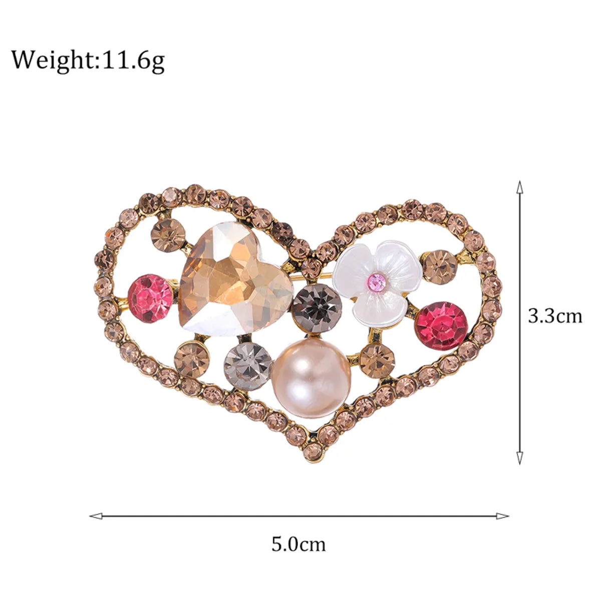 Elegant Retro Tree Heart Shape Mask Alloy Rhinestones Unisex Brooches