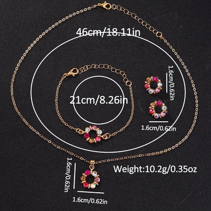 Elegant Romantic Shiny Color Block Alloy Flowers Chain Acrylic Beads Women'S Jewelry Set