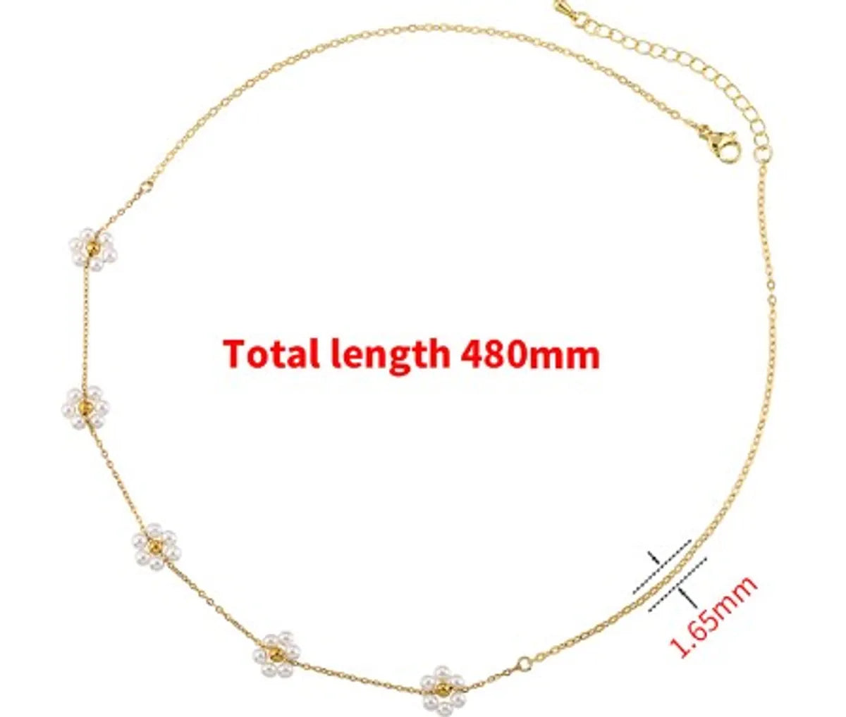 Elegant Romantic Simple Style Flower Copper Plating 18k Gold Plated Necklace