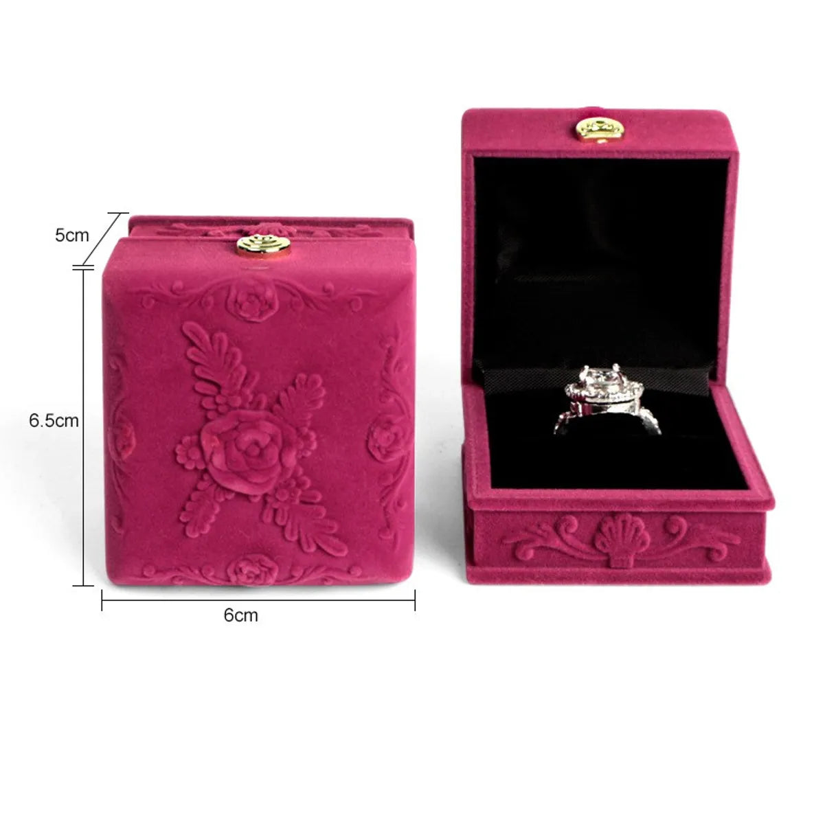 Elegant Rose Flannel Jewelry Boxes