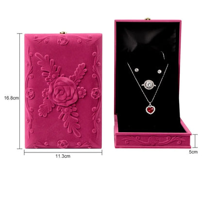 Elegant Rose Flannel Jewelry Boxes