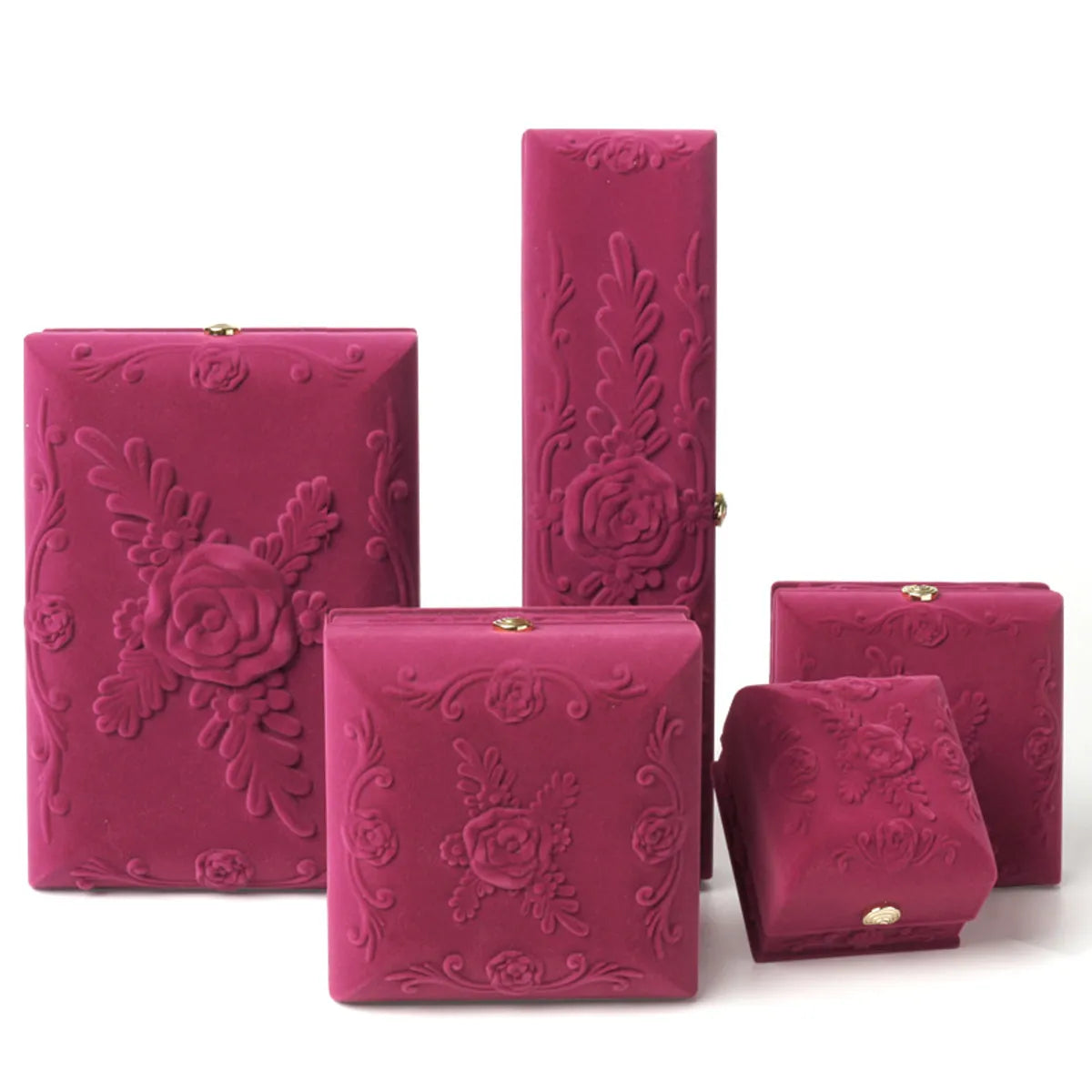 Elegant Rose Flannel Jewelry Boxes