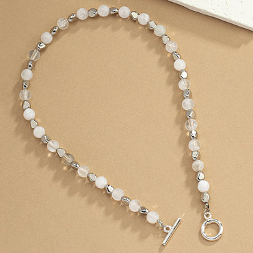 Elegant Round Alloy Crystal Toggle Plating Women's Necklace