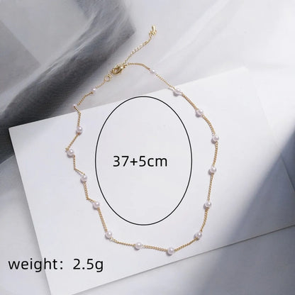 Wholesale Jewelry Elegant Round Imitation Pearl Iron Plating Necklace