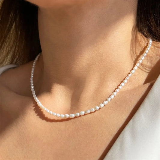 Elegant Round Stainless Steel Imitation Pearl Beaded Plating Necklace