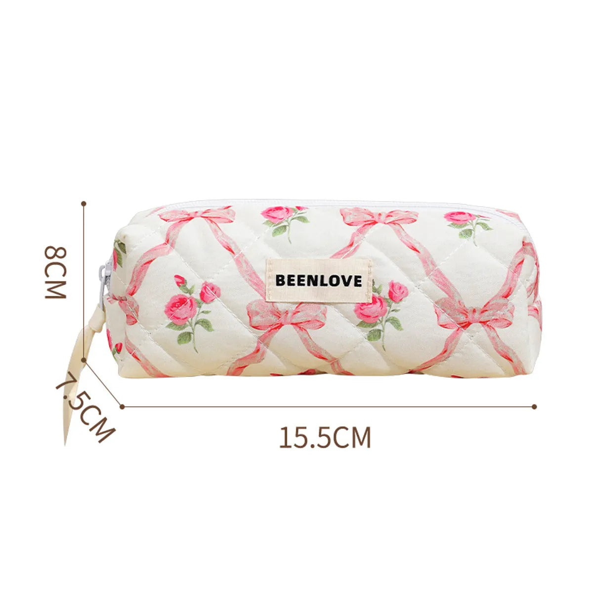 Elegant Sexy Flower Bow Knot Quilted Cotton Square Makeup Bags