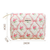 Elegant Sexy Flower Bow Knot Quilted Cotton Square Makeup Bags