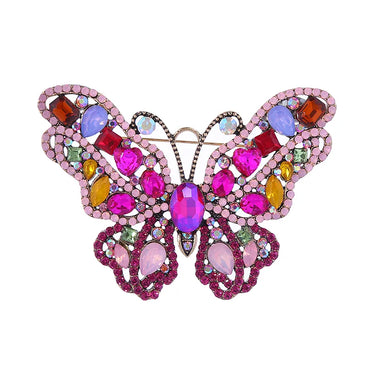 Elegant Shiny Butterfly Rhinestone Inlay Rhinestones Women'S Brooches 1 Piece