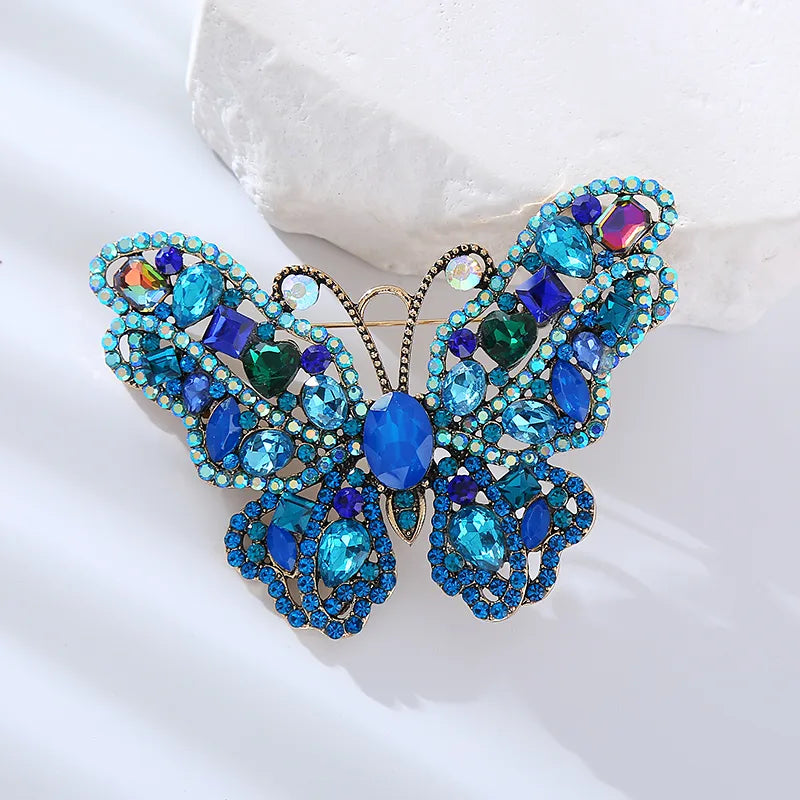 Elegant Shiny Butterfly Rhinestone Inlay Rhinestones Women'S Brooches 1 Piece