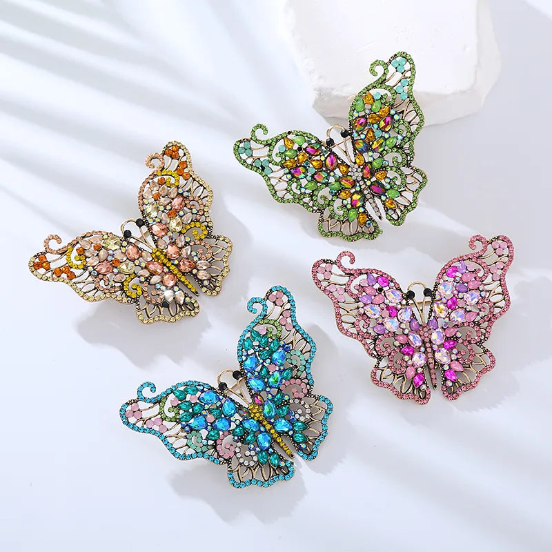 Elegant Shiny Butterfly Rhinestone Inlay Rhinestones Women'S Brooches 1 Piece