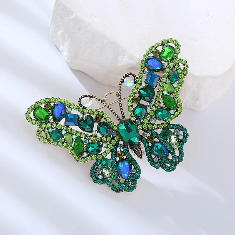 Elegant Shiny Butterfly Rhinestone Inlay Rhinestones Women'S Brooches 1 Piece