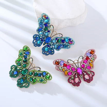 Elegant Shiny Butterfly Rhinestone Inlay Rhinestones Women'S Brooches 1 Piece