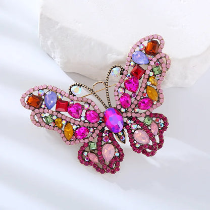 Elegant Shiny Butterfly Rhinestone Inlay Rhinestones Women'S Brooches 1 Piece