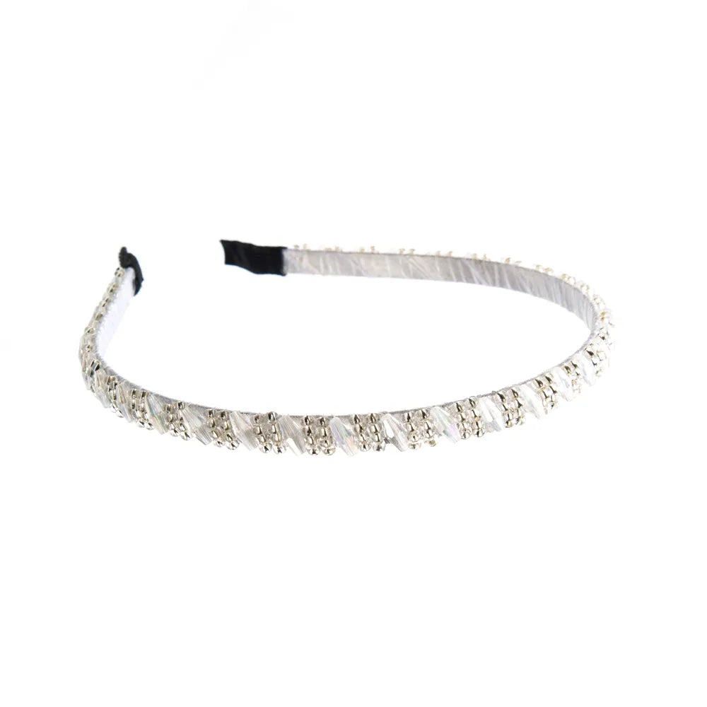 Elegant Shiny Colorful Cloth Beaded Inlay Rhinestones Hair Band