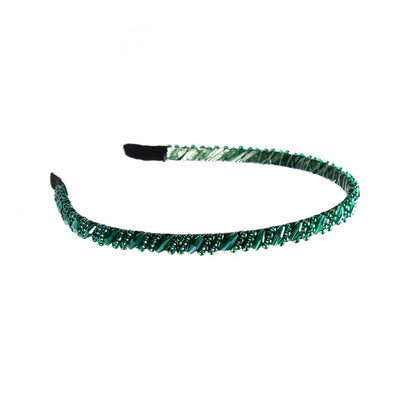 Elegant Shiny Colorful Cloth Beaded Inlay Rhinestones Hair Band