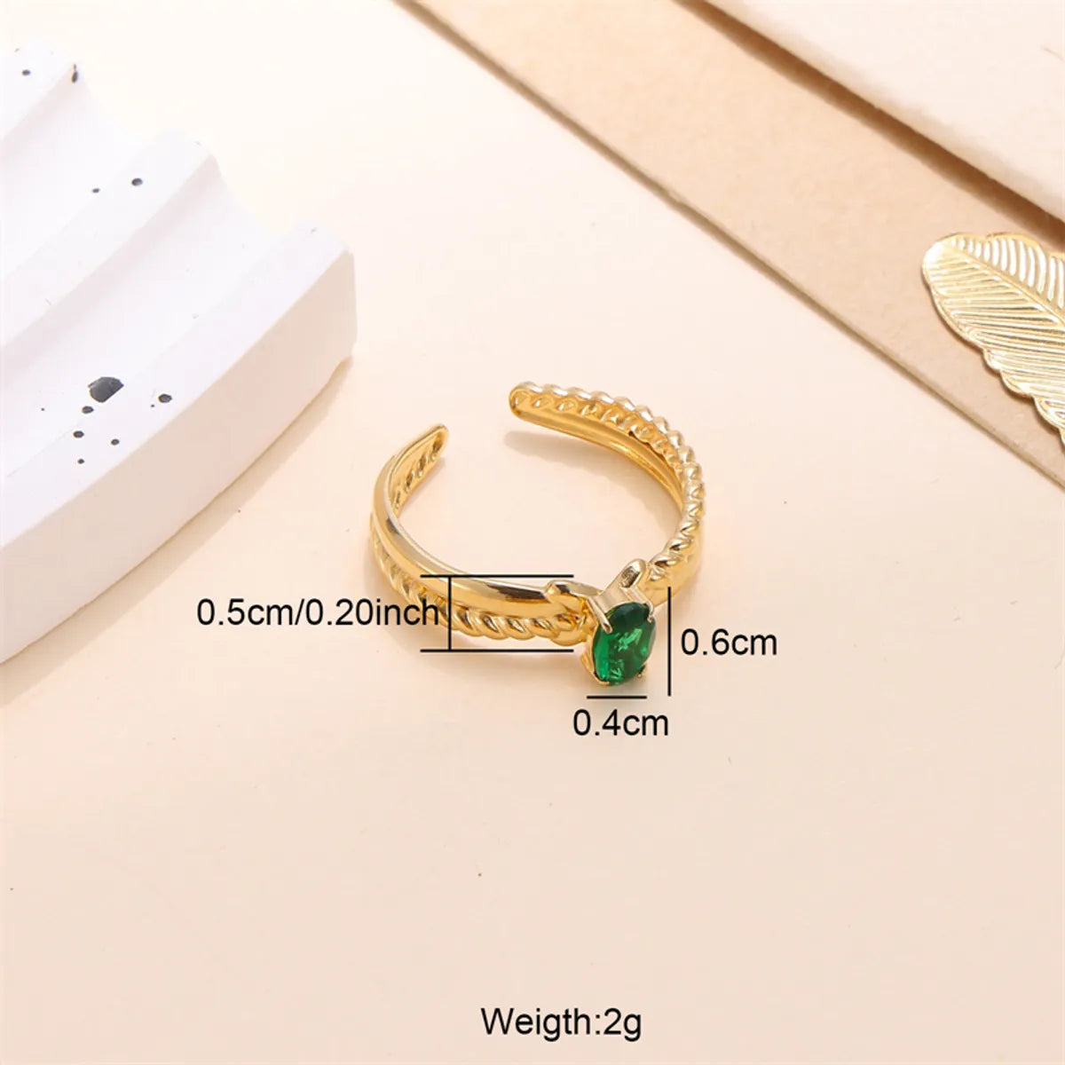 Wholesale Jewelry Elegant Shiny Cross Oval 304 Stainless Steel Zircon 18K Gold Plated Plating Inlay Open Rings