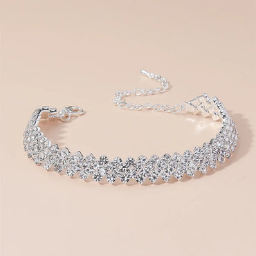 Elegant Shiny Geometric Rhinestones Metal Wholesale Bracelets