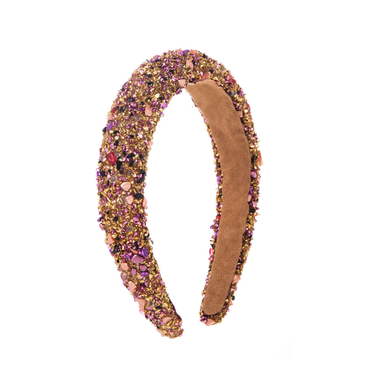 Elegant Shiny Irregular Sponge Inlay Artificial Crystal Artificial Diamond Glass Stone Hair Band