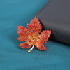 Elegant Shiny Maple Leaf Zinc Alloy Plating Inlay Rhinestones Women'S Brooches