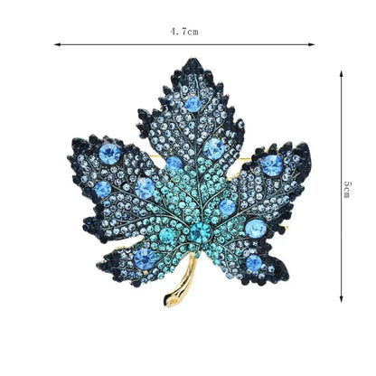 Elegant Shiny Maple Leaf Zinc Alloy Plating Inlay Rhinestones Women'S Brooches