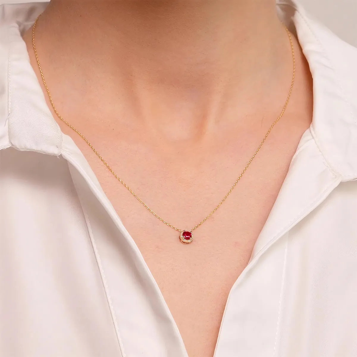 Elegant Shiny Round Sterling Silver Plating Inlay Zircon 18k Gold Plated White Gold Plated Necklace