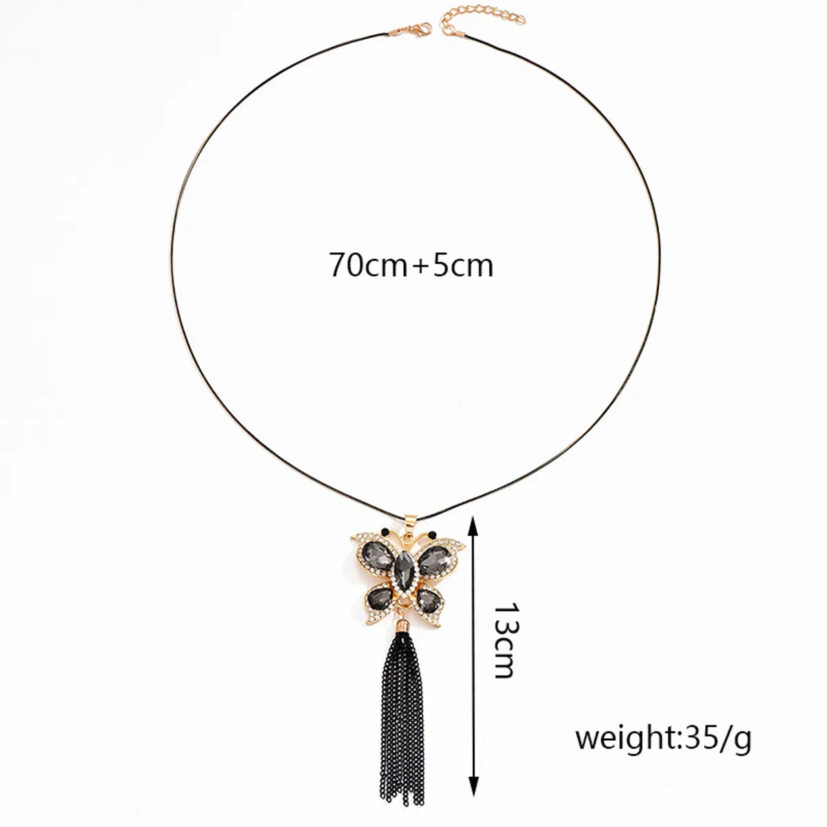 Elegant Simple Style Butterfly Alloy Tassel Plating Women's Sweater Chain