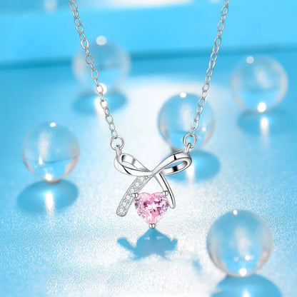 Elegant Simple Style Butterfly Bow Knot Sterling Silver Plating Inlay Zircon Silver Plated Necklace