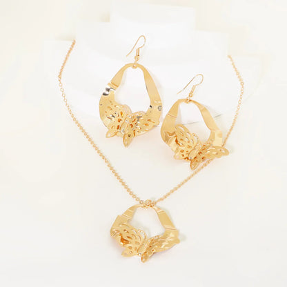 Elegant Simple Style Butterfly Iron Gold Plated Women'S Jewelry Set