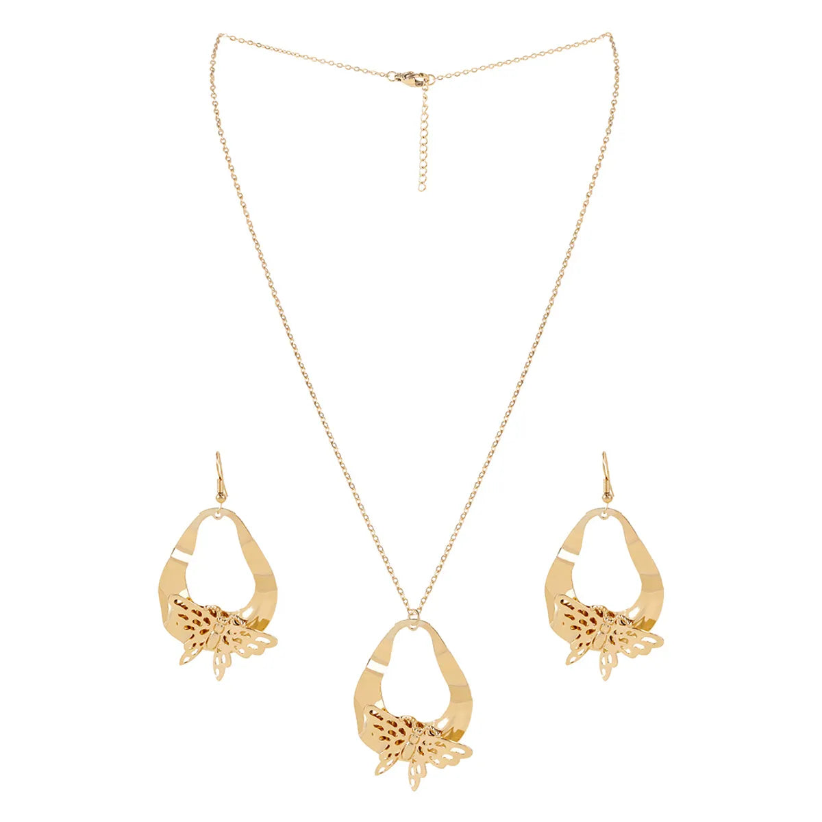 Elegant Simple Style Butterfly Iron Gold Plated Women'S Jewelry Set