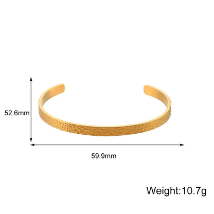 Elegant Simple Style C Shape 304 Stainless Steel 18K Gold Plated Bangle In Bulk