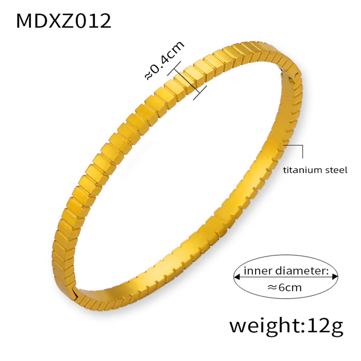 Elegant Simple Style Circle Round 18K Gold Plated Rhinestones Rhinestone Titanium Steel Wholesale Bangle