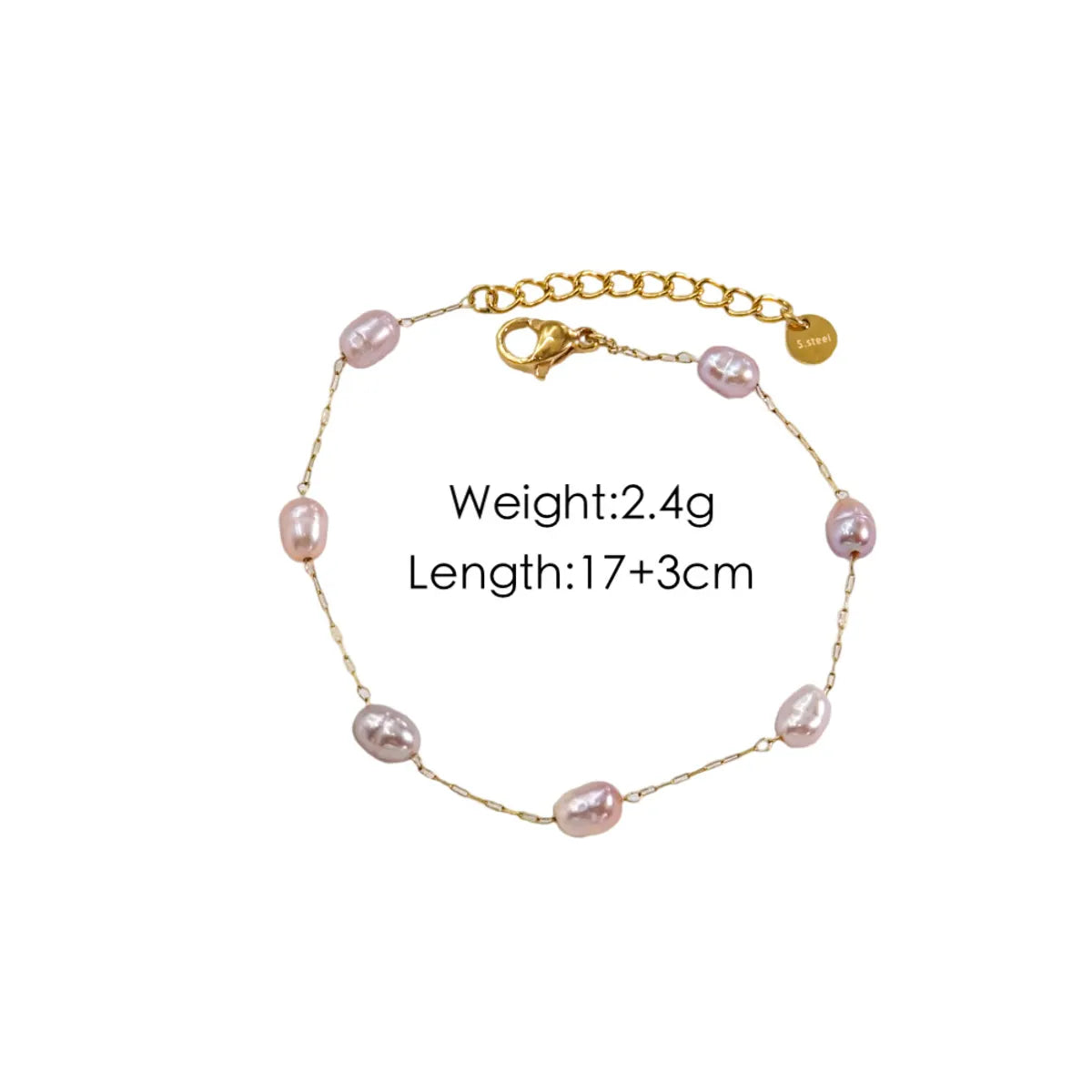 Elegant Simple Style Classic Style Geometric Stainless Steel Freshwater Pearl Bracelets Anklet Necklace