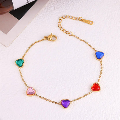 Elegant Simple Style Classic Style Heart Shape Butterfly Zircon Alloy Copper Wholesale Bracelets