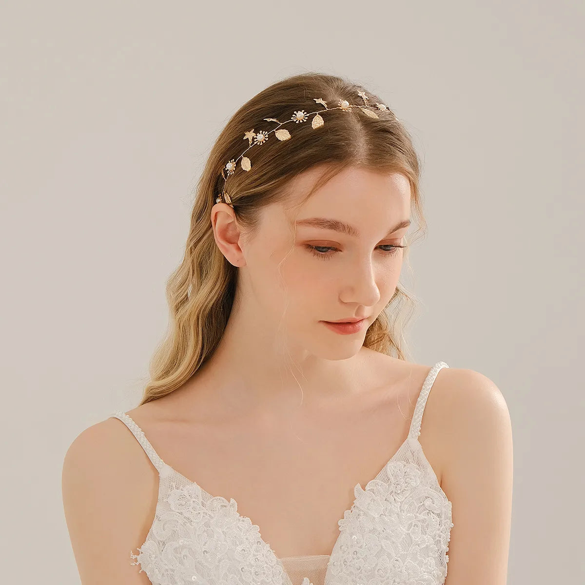 Elegant Simple Style Classic Style Leaf Plaid Alloy Hair Band