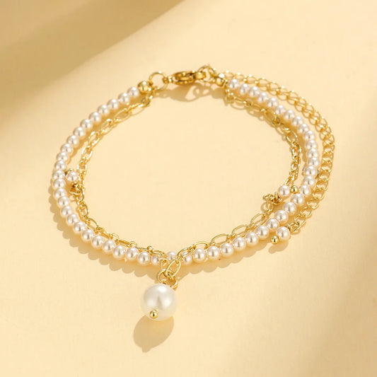 Elegant Simple Style Classic Style Smiley Face Deer Gold Plated Arylic Copper Alloy Wholesale Bracelets