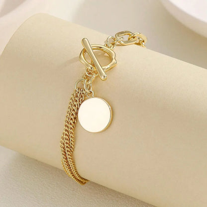 Elegant Simple Style Classic Style Smiley Face Deer Gold Plated Arylic Copper Alloy Wholesale Bracelets