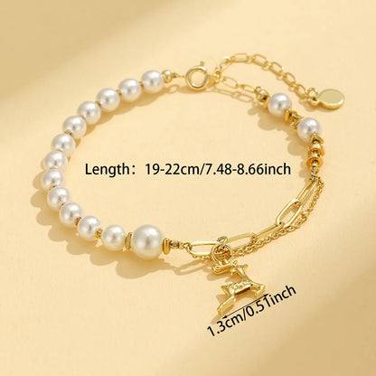 Elegant Simple Style Classic Style Smiley Face Deer Gold Plated Arylic Copper Alloy Wholesale Bracelets