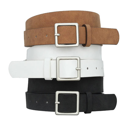 Elegant Simple Style Classic Style Solid Color Pu Leather Alloy Women'S Leather Belts