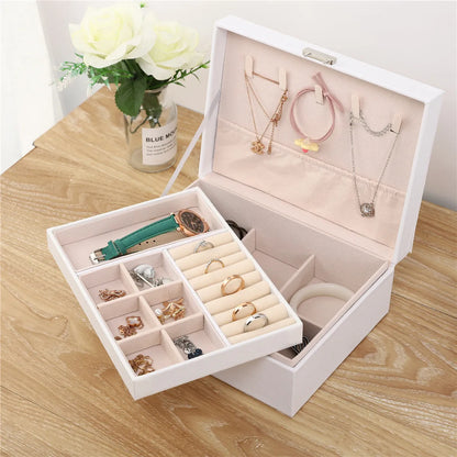 Elegant Simple Style Classic Style Solid Color Pu Leather Jewelry Boxes