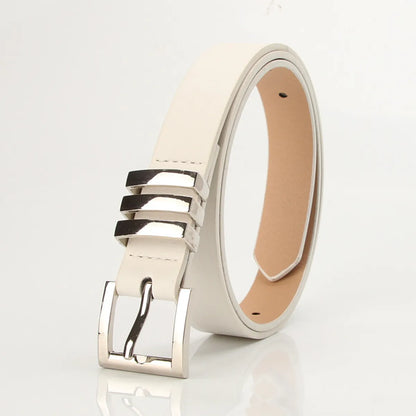 Elegant Simple Style Classic Style Solid Color Pu Leather Plating Women'S Leather Belts