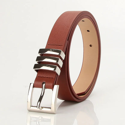 Elegant Simple Style Classic Style Solid Color Pu Leather Plating Women'S Leather Belts