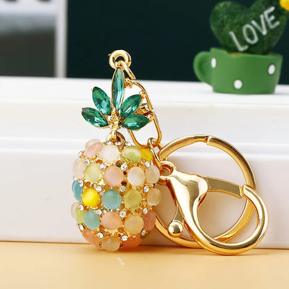 Elegant Simple Style Color Block Metal Inlay Rhinestones Women'S Keychain