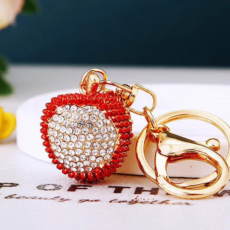 Elegant Simple Style Color Block Metal Inlay Rhinestones Women'S Keychain