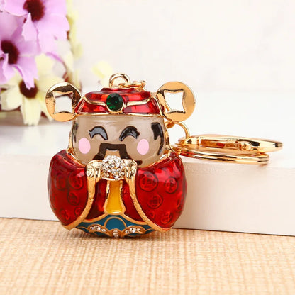 Elegant Simple Style Color Block Metal Inlay Rhinestones Women'S Keychain