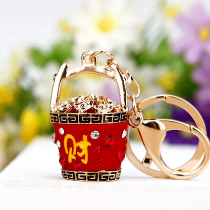 Elegant Simple Style Color Block Metal Inlay Rhinestones Women'S Keychain