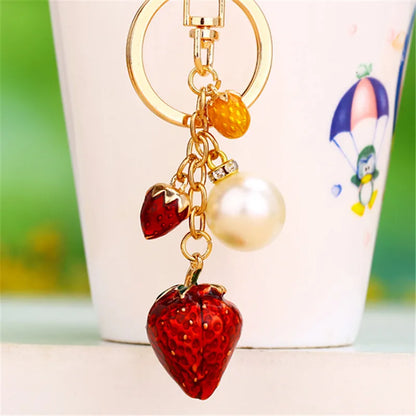 Elegant Simple Style Color Block Metal Inlay Rhinestones Women'S Keychain