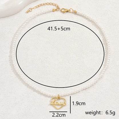 Elegant Simple Style Commute Cross Heart Shape Plastic Zinc Alloy Beaded Hollow Out Inlay Zircon 18K Gold Plated Women'S Pendant Necklace