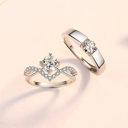 Elegant Simple Style Crown Copper Plating Inlay Zircon Rings