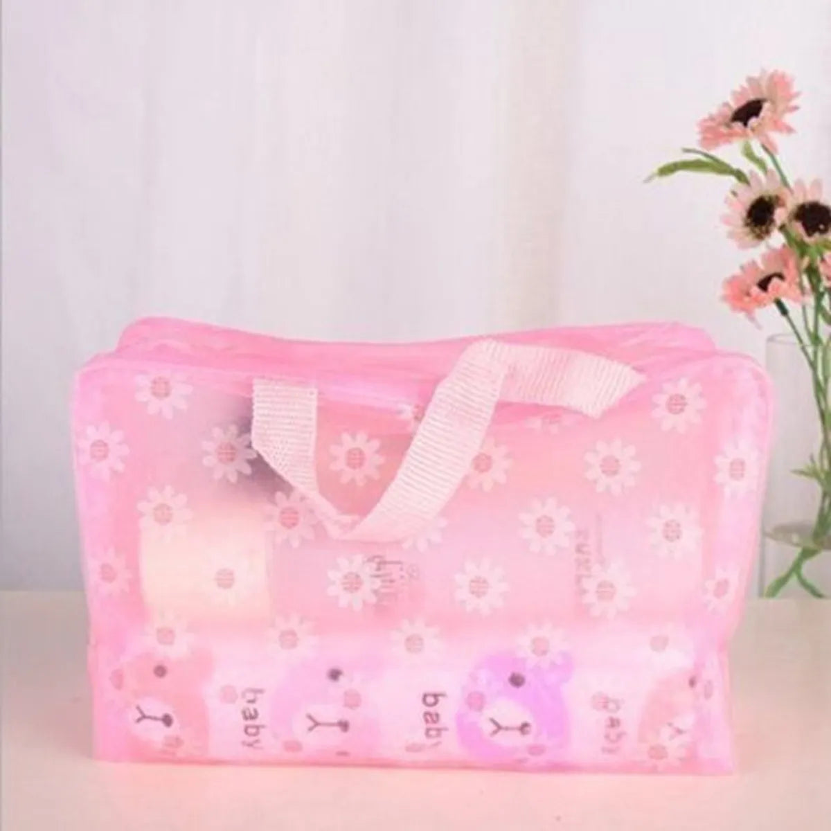 Elegant Simple Style Floral PVC Storage Bag Makeup Bags