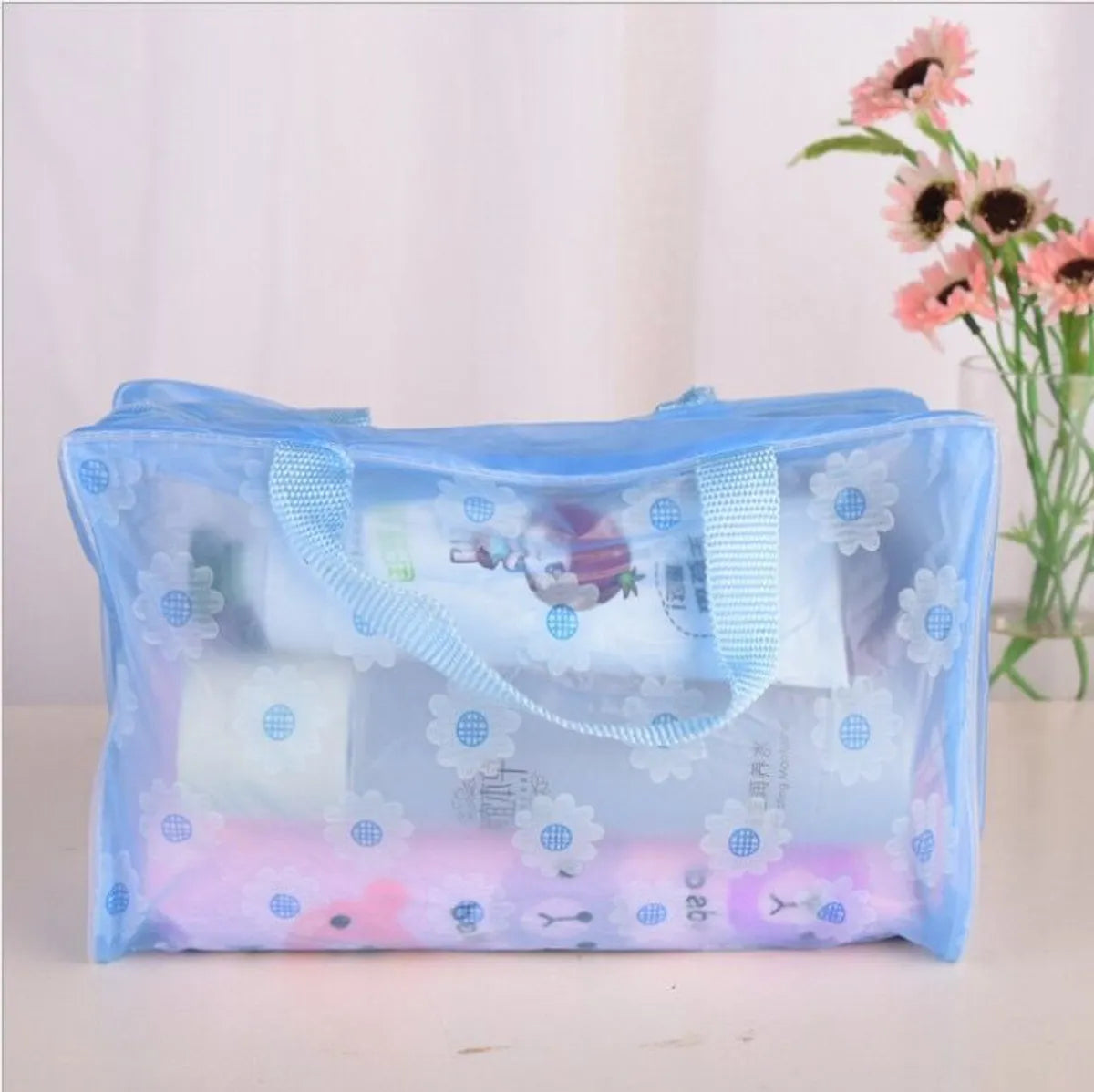 Elegant Simple Style Floral PVC Storage Bag Makeup Bags